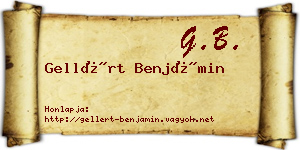 Gellért Benjámin névjegykártya